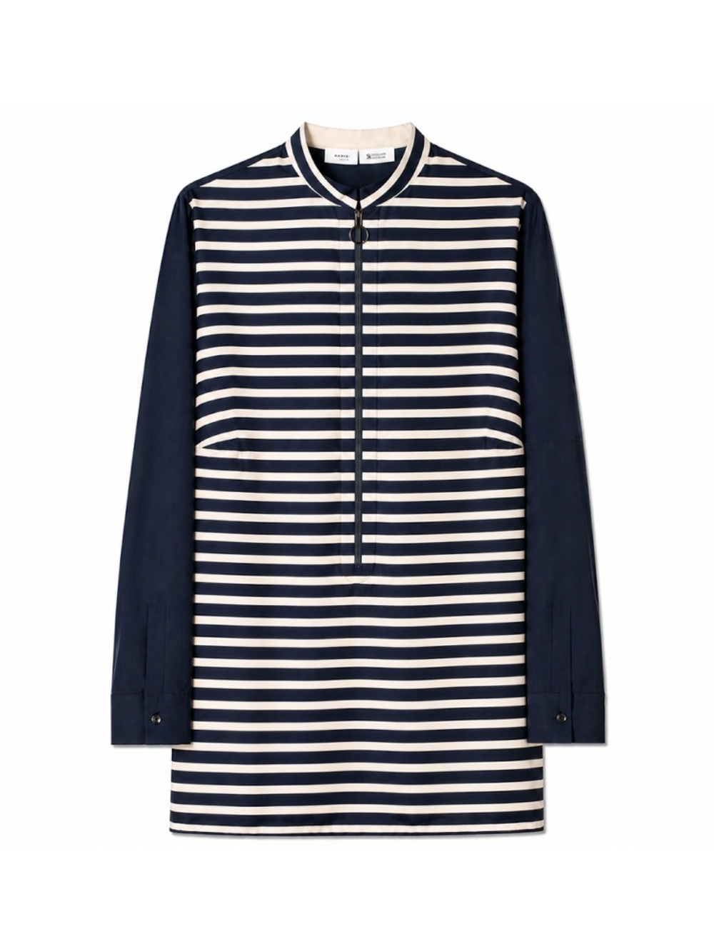 AKRIS PUNTO Mulberry Silk Striped Tunic Saks Fifth Avenue Exclusive Size 16